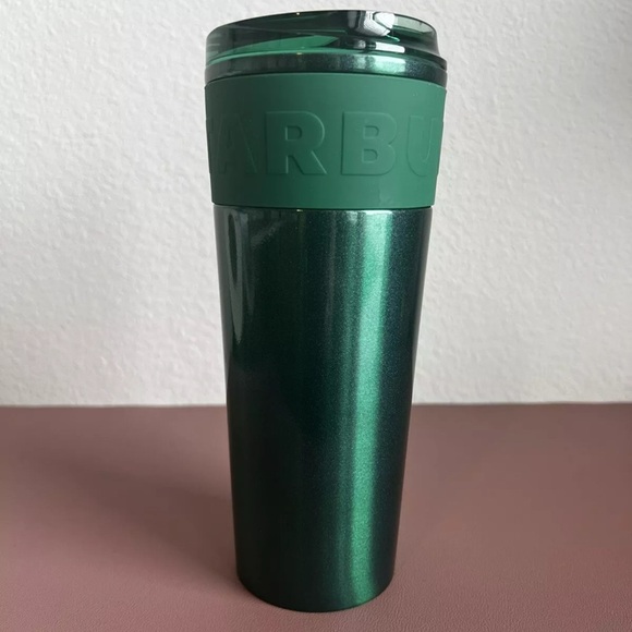 Starbucks 2024 Logo Band Anniversary Green Glitter SS Cold Brew Tumbler - Picture 2 of 7